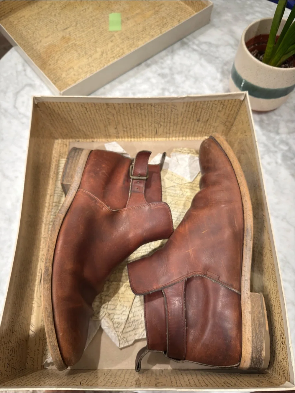 All Saints Men's Brown Leather Chukka Boot in Vegetal leather